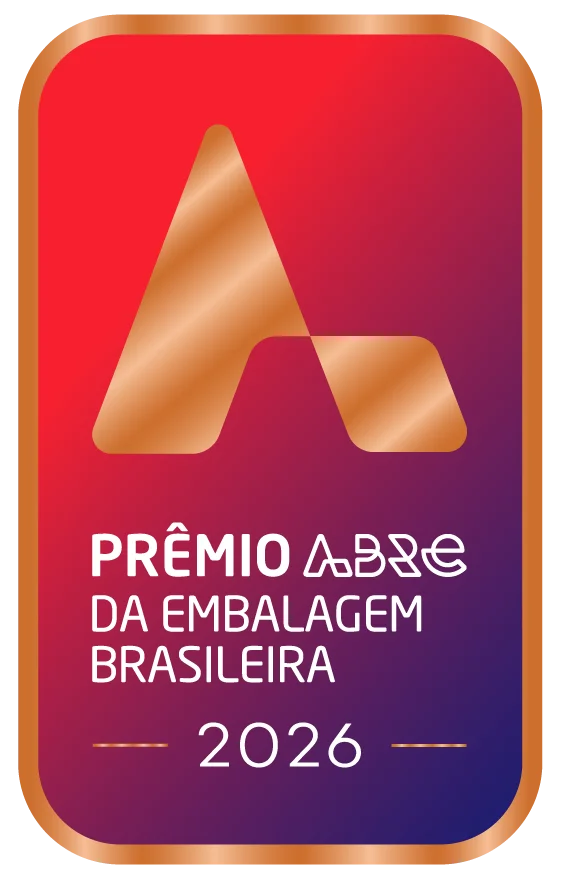 Prêmio ABRE da Embalagem Brasileira 2026 bronze seal.