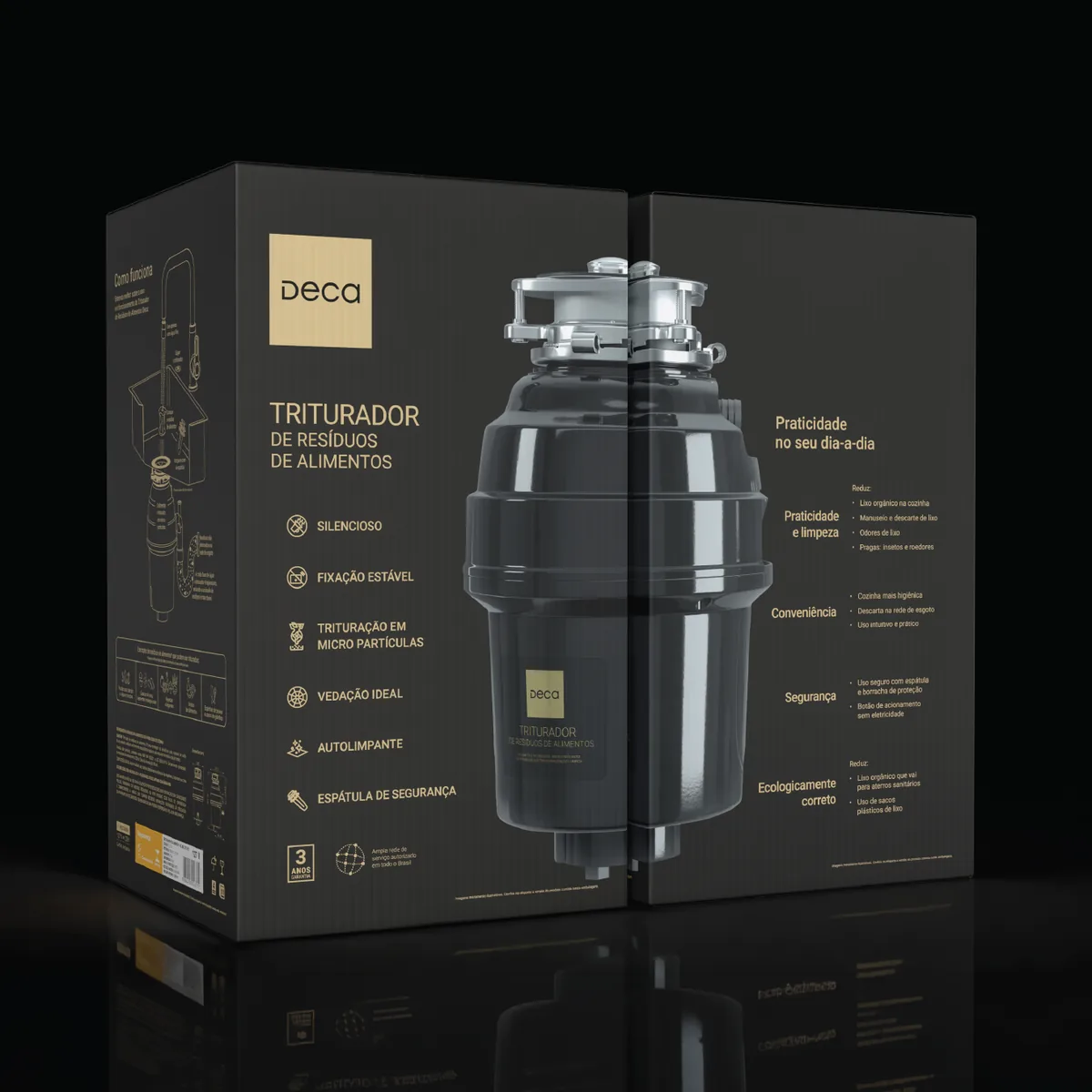 Launch packaging for the Deca food waste disposer. Project cover.